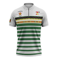 Zimbabwe Rugby Sevens Custom Zipper Polo Shirt Go Cheetahs Go - Wonder Print Shop