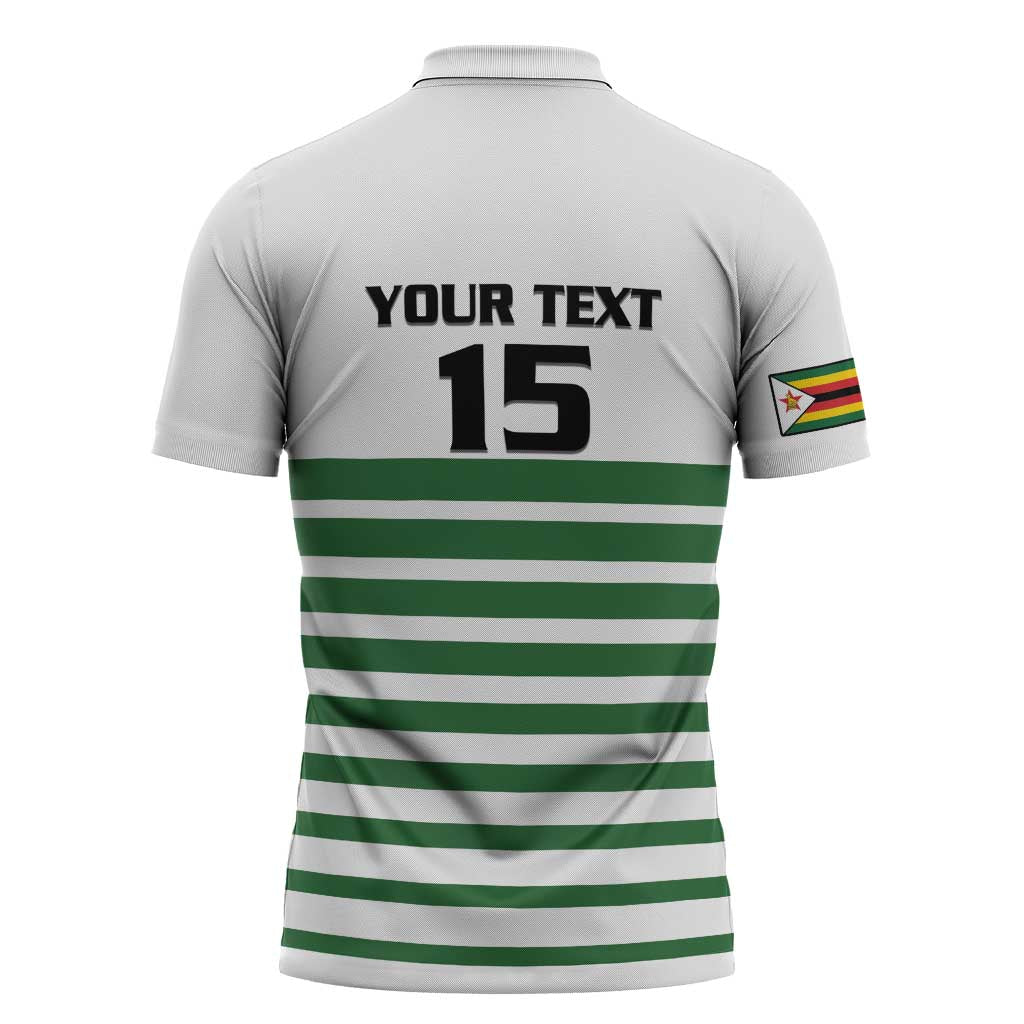 Zimbabwe Rugby Sevens Custom Zipper Polo Shirt Go Cheetahs Go - Wonder Print Shop