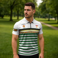 Zimbabwe Rugby Sevens Custom Zipper Polo Shirt Go Cheetahs Go - Wonder Print Shop