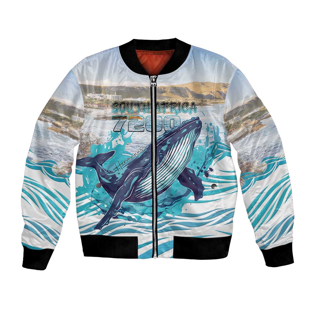 Personalized South Africa Whale Bomber Jacket Hermanus Fest - Wonder Print Shop