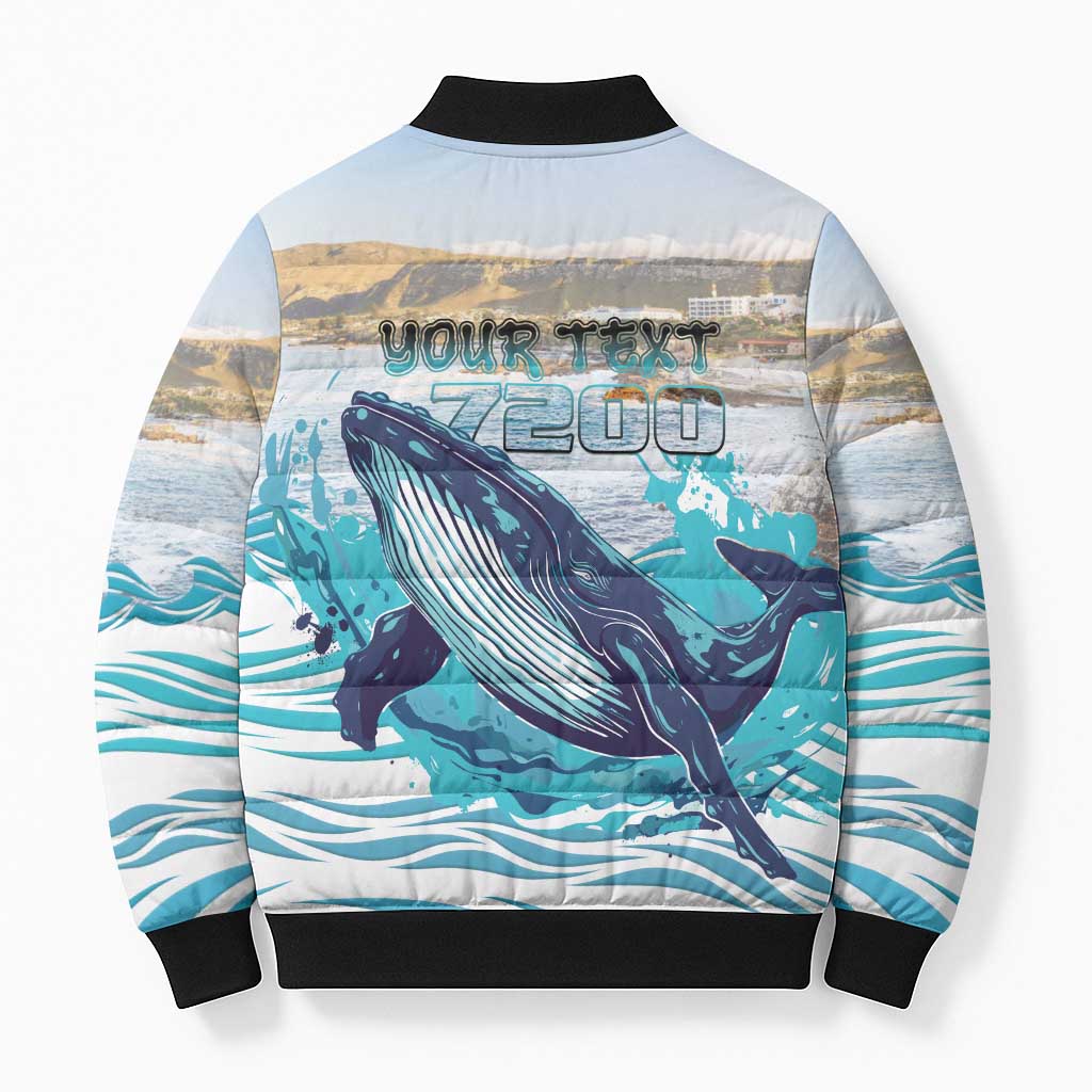 Personalized South Africa Whale Bomber Puffer Jacket Hermanus Fest - Wonder Print Shop