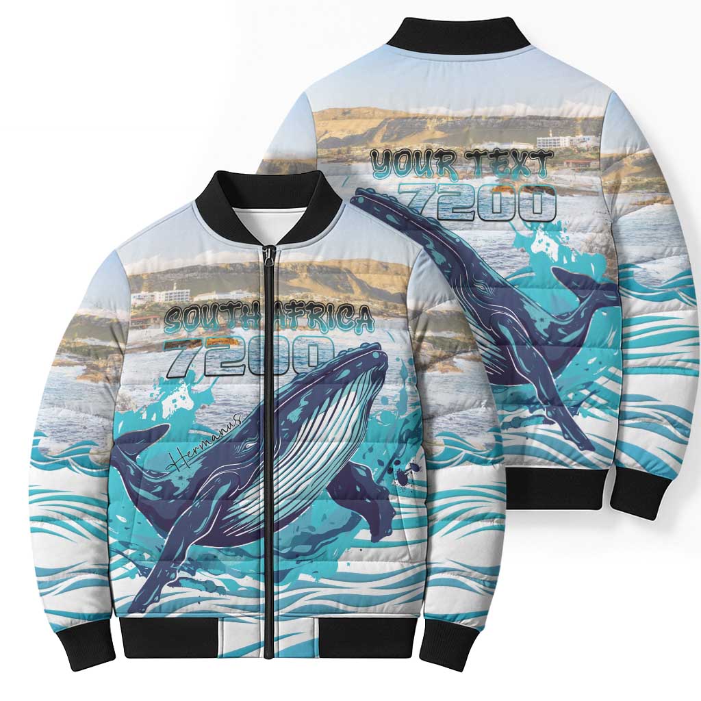 Personalized South Africa Whale Bomber Puffer Jacket Hermanus Fest - Wonder Print Shop