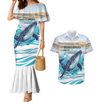 Personalized South Africa Whale Couples Matching Mermaid Dress and Hawaiian Shirt Hermanus Fest - Wonder Print Shop