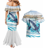 Personalized South Africa Whale Couples Matching Mermaid Dress and Hawaiian Shirt Hermanus Fest - Wonder Print Shop