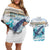 Personalized South Africa Whale Couples Matching Off Shoulder Short Dress and Hawaiian Shirt Hermanus Fest - Wonder Print Shop