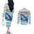 Personalized South Africa Whale Couples Matching Off The Shoulder Long Sleeve Dress and Long Sleeve Button Shirt Hermanus Fest - Wonder Print Shop