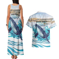 Personalized South Africa Whale Couples Matching Tank Maxi Dress and Hawaiian Shirt Hermanus Fest - Wonder Print Shop