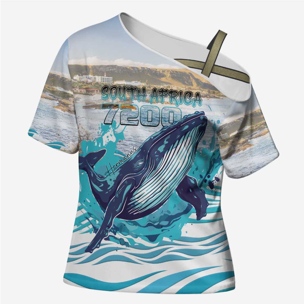 Personalized South Africa Whale Cross Shoulder Shirt Hermanus Fest - Wonder Print Shop