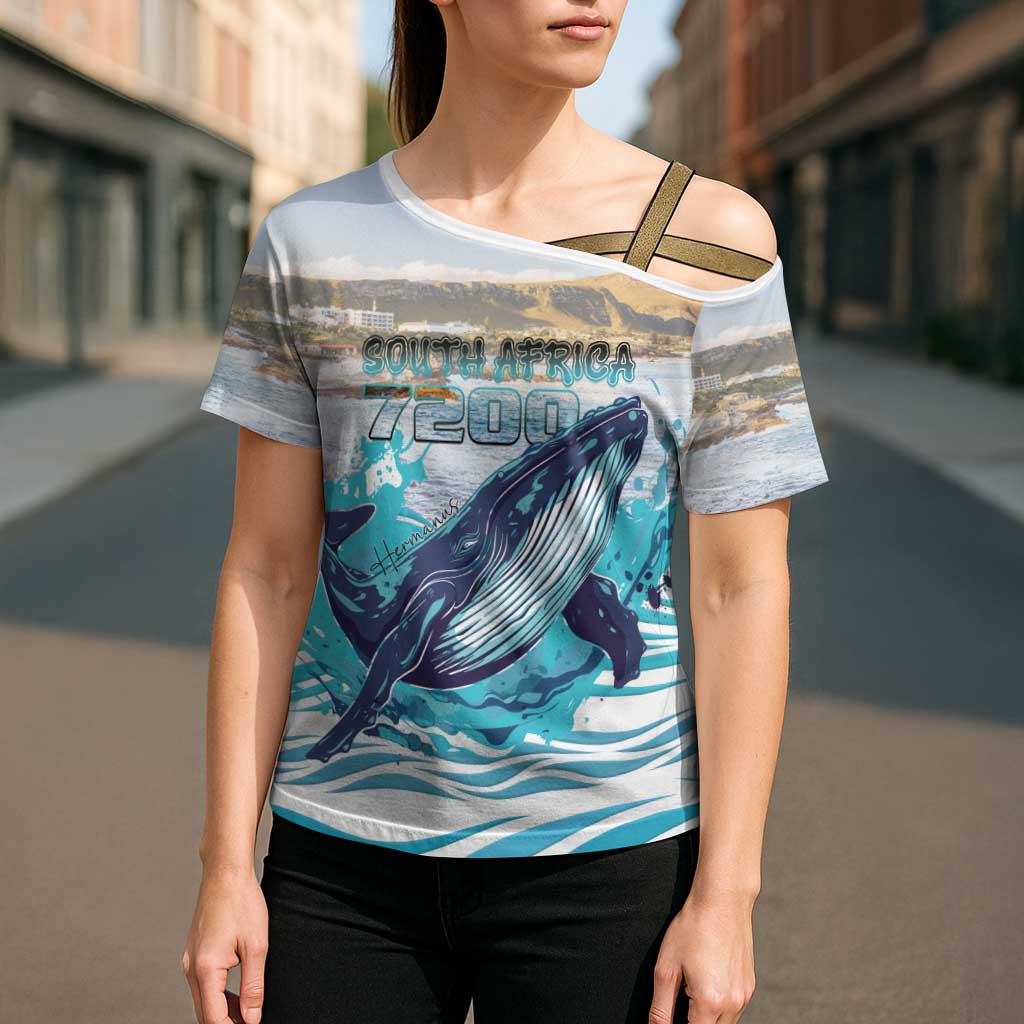 Personalized South Africa Whale Cross Shoulder Shirt Hermanus Fest - Wonder Print Shop