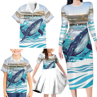 Personalized South Africa Whale Family Matching Long Sleeve Bodycon Dress and Hawaiian Shirt Hermanus Fest - Wonder Print Shop