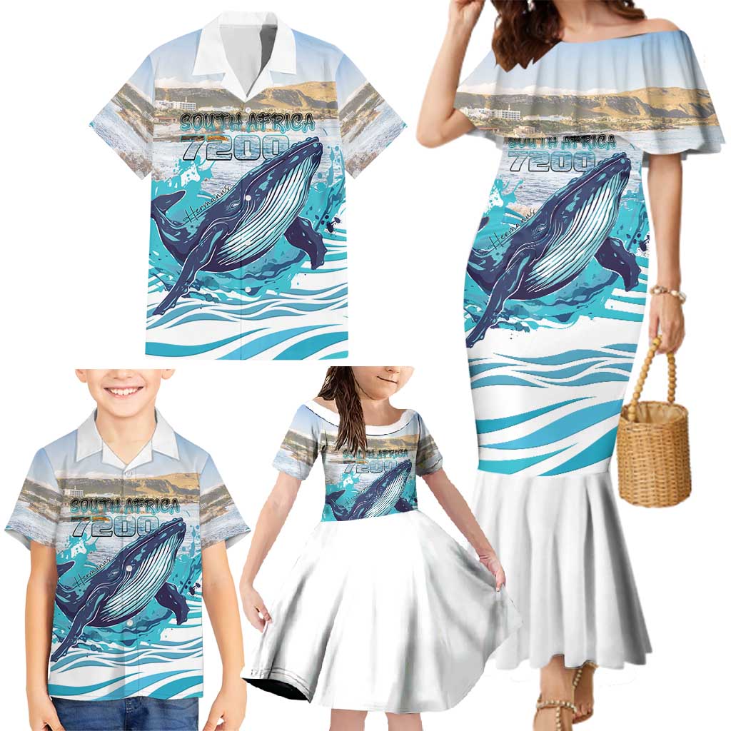 Personalized South Africa Whale Family Matching Mermaid Dress and Hawaiian Shirt Hermanus Fest - Wonder Print Shop