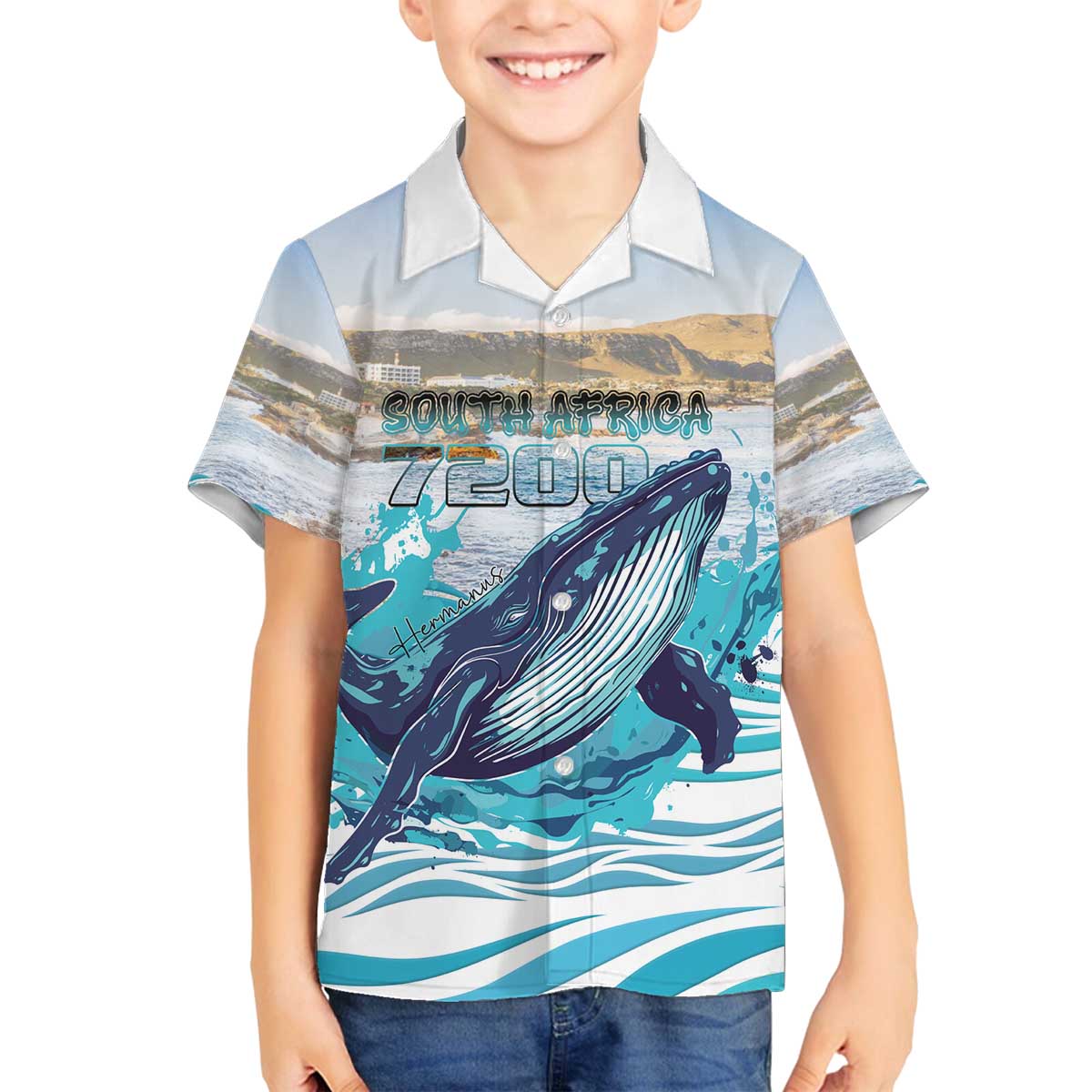 Personalized South Africa Whale Family Matching Off The Shoulder Long Sleeve Dress and Hawaiian Shirt Hermanus Fest - Wonder Print Shop