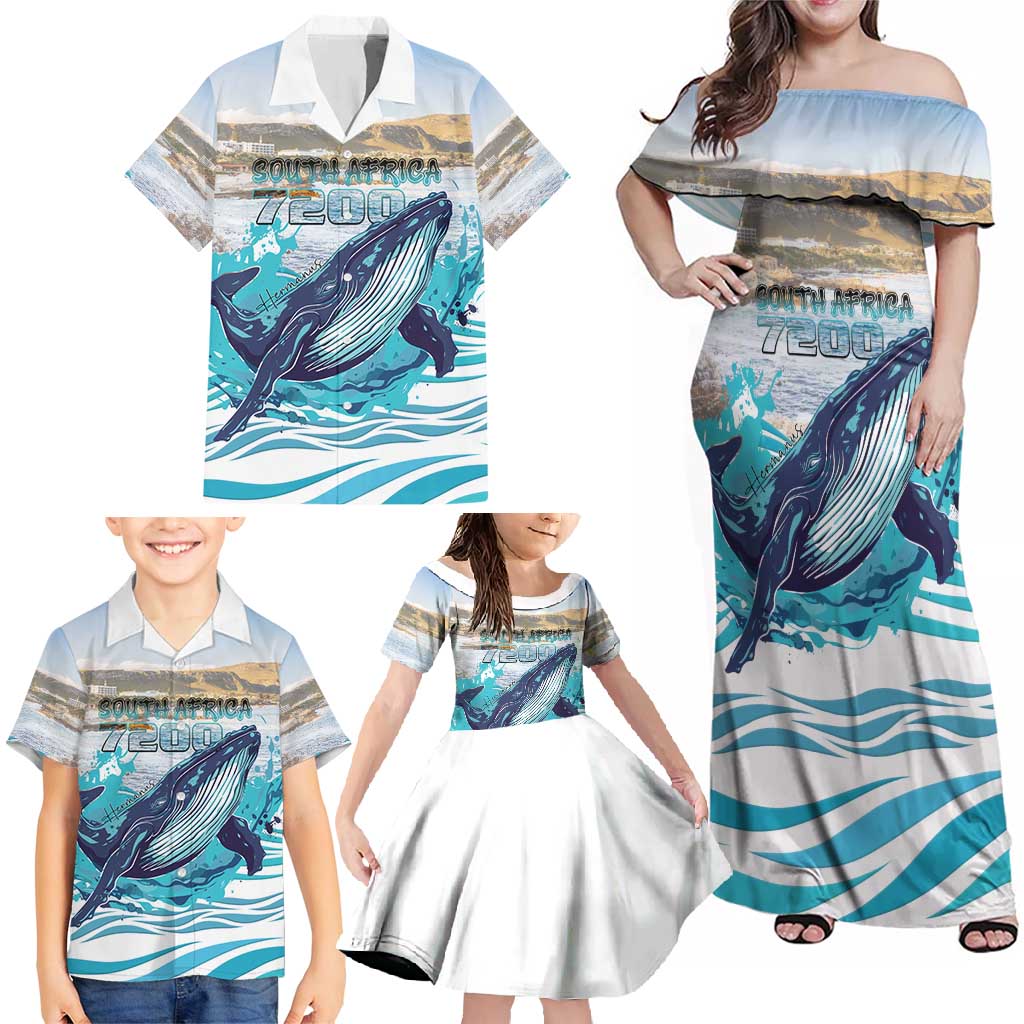 Personalized South Africa Whale Family Matching Off Shoulder Maxi Dress and Hawaiian Shirt Hermanus Fest - Wonder Print Shop