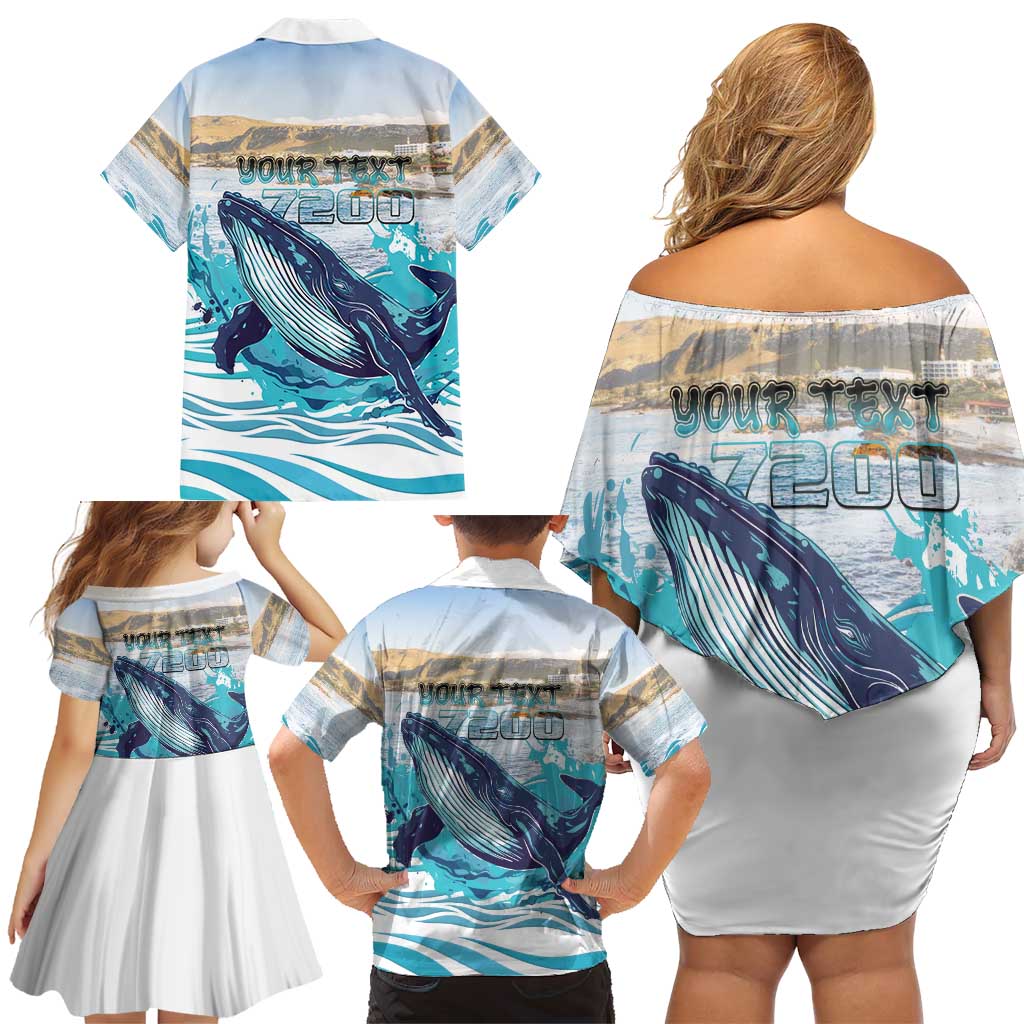 Personalized South Africa Whale Family Matching Off Shoulder Short Dress and Hawaiian Shirt Hermanus Fest - Wonder Print Shop