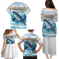 Personalized South Africa Whale Family Matching Puletasi and Hawaiian Shirt Hermanus Fest - Wonder Print Shop
