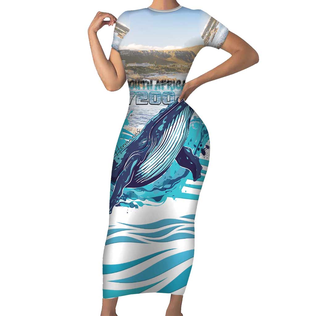 Personalized South Africa Whale Family Matching Short Sleeve Bodycon Dress and Hawaiian Shirt Hermanus Fest - Wonder Print Shop