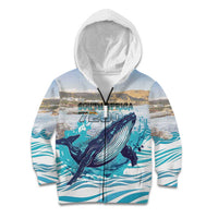Personalized South Africa Whale Kid Hoodie Hermanus Fest - Wonder Print Shop
