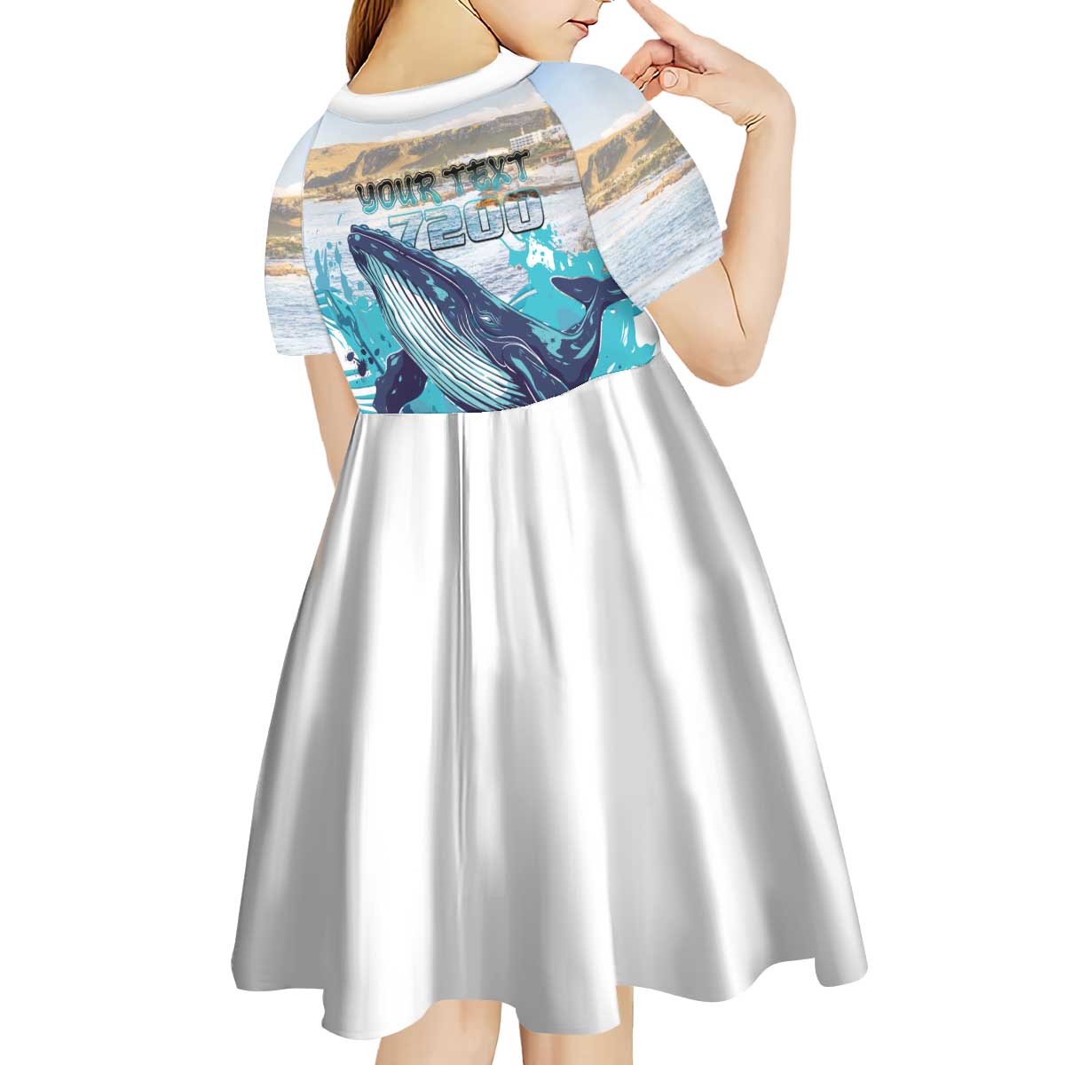 Personalized South Africa Whale Kid Short Sleeve Dress Hermanus Fest - Wonder Print Shop