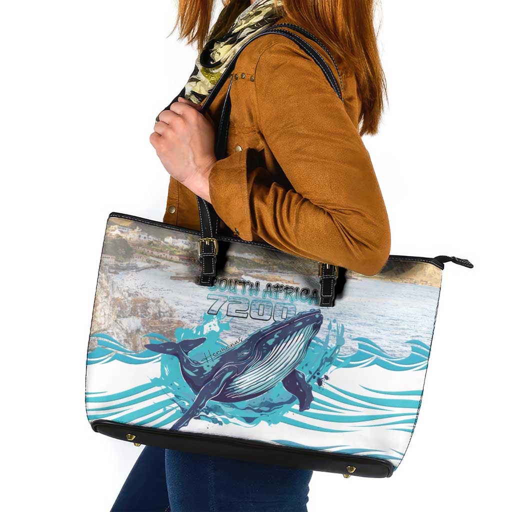 South Africa Whale Leather Tote Bag Hermanus Fest - Wonder Print Shop