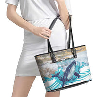 South Africa Whale Leather Tote Bag Hermanus Fest - Wonder Print Shop