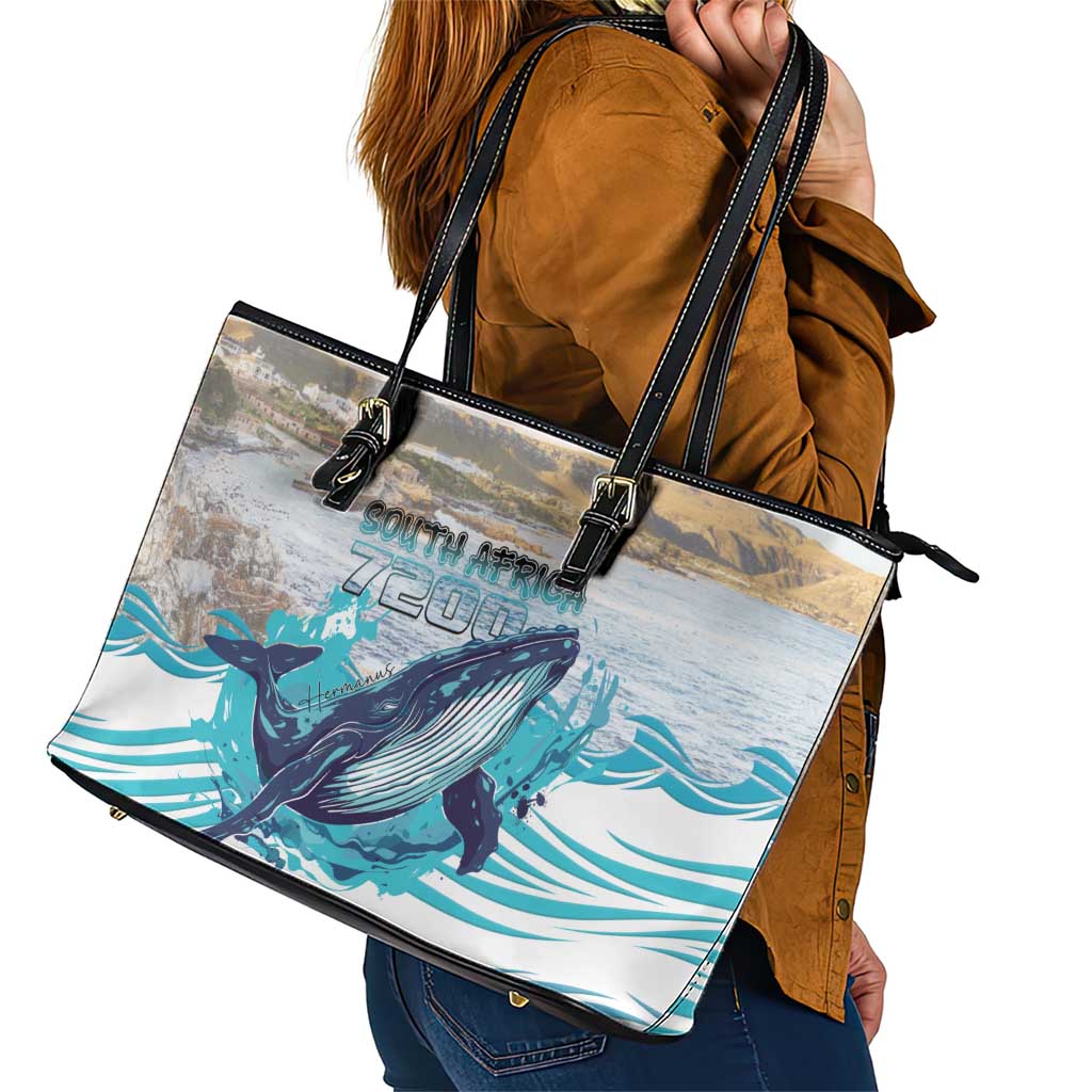 South Africa Whale Leather Tote Bag Hermanus Fest - Wonder Print Shop