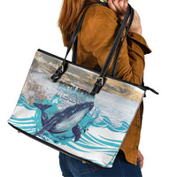 South Africa Whale Leather Tote Bag Hermanus Fest - Wonder Print Shop