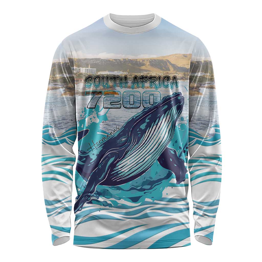 Personalized South Africa Whale Long Sleeve Shirt Hermanus Fest - Wonder Print Shop