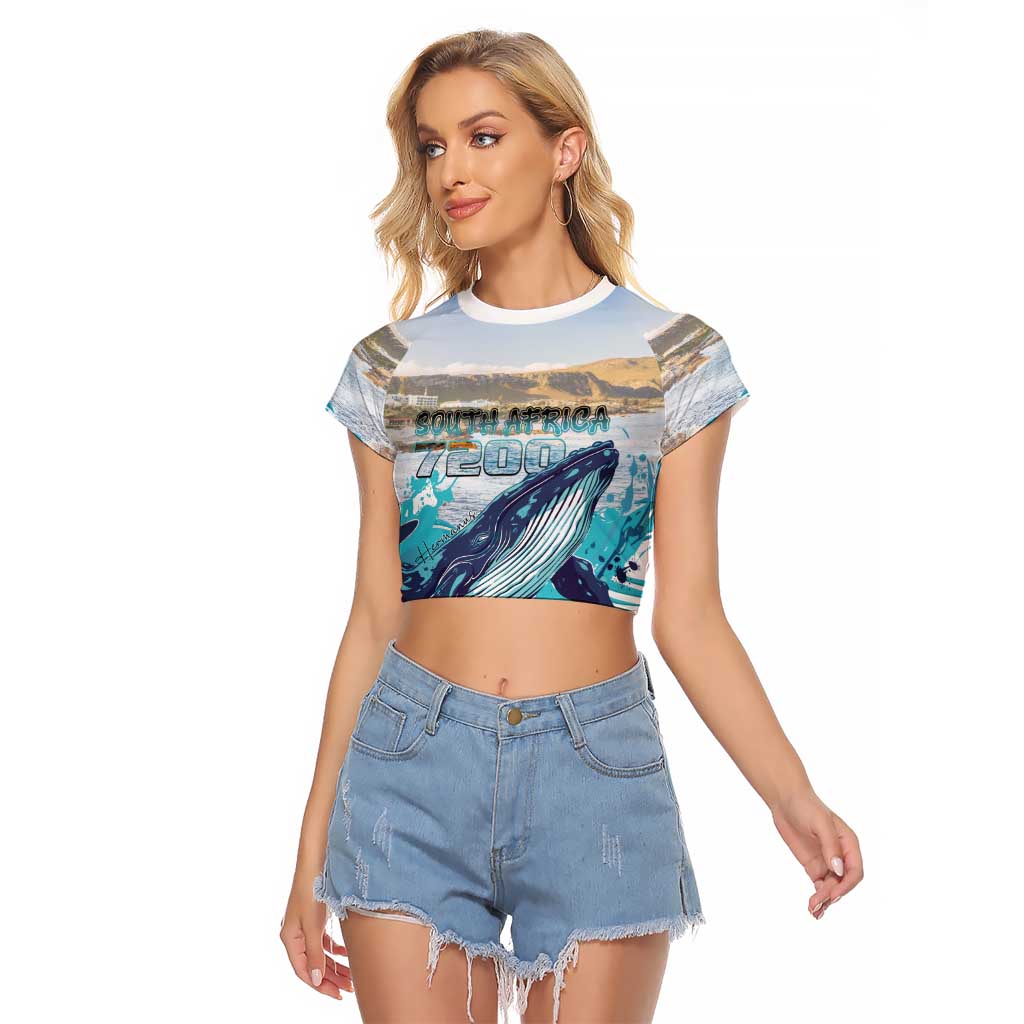 Personalized South Africa Whale Raglan Cropped T Shirt Hermanus Fest - Wonder Print Shop