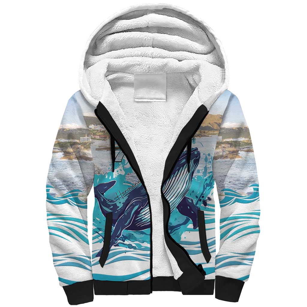 Personalized South Africa Whale Sherpa Hoodie Hermanus Fest - Wonder Print Shop