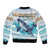 Personalized South Africa Whale Sleeve Zip Bomber Jacket Hermanus Fest - Wonder Print Shop