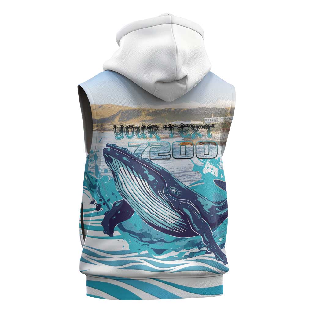 Personalized South Africa Whale Sleeveless Hoodie Hermanus Fest - Wonder Print Shop