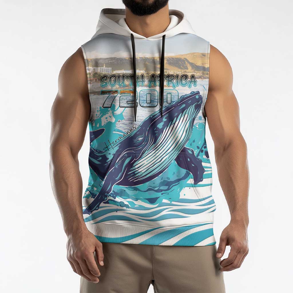 Personalized South Africa Whale Sleeveless Hoodie Hermanus Fest - Wonder Print Shop