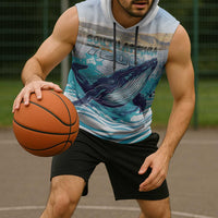 Personalized South Africa Whale Sleeveless Hoodie Hermanus Fest - Wonder Print Shop