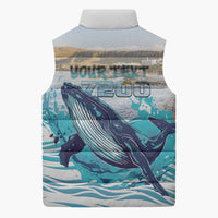 Personalized South Africa Whale Sleeveless Puffer Jacket Hermanus Fest - Wonder Print Shop