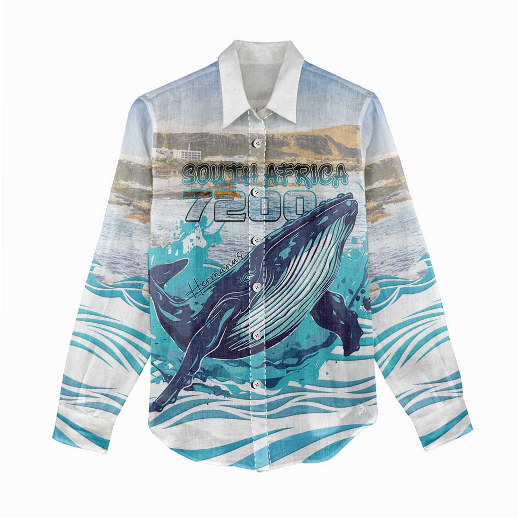 Personalized South Africa Whale Women Casual Shirt Hermanus Fest - Wonder Print Shop