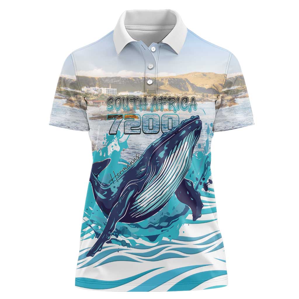 Personalized South Africa Whale Women Polo Shirt Hermanus Fest - Wonder Print Shop