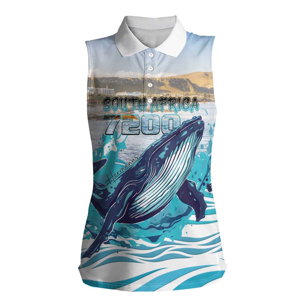 Personalized South Africa Whale Women Sleeveless Polo Shirt Hermanus Fest - Wonder Print Shop