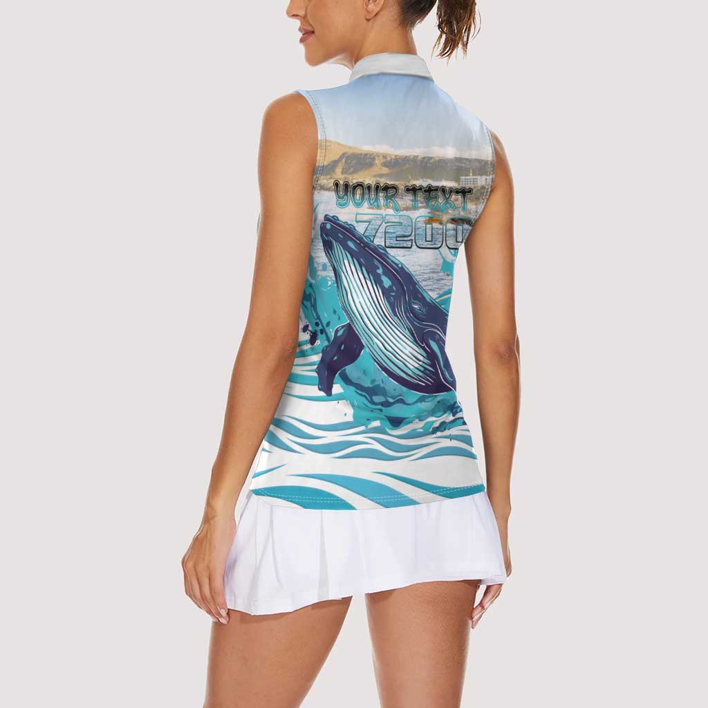 Personalized South Africa Whale Women Sleeveless Polo Shirt Hermanus Fest - Wonder Print Shop