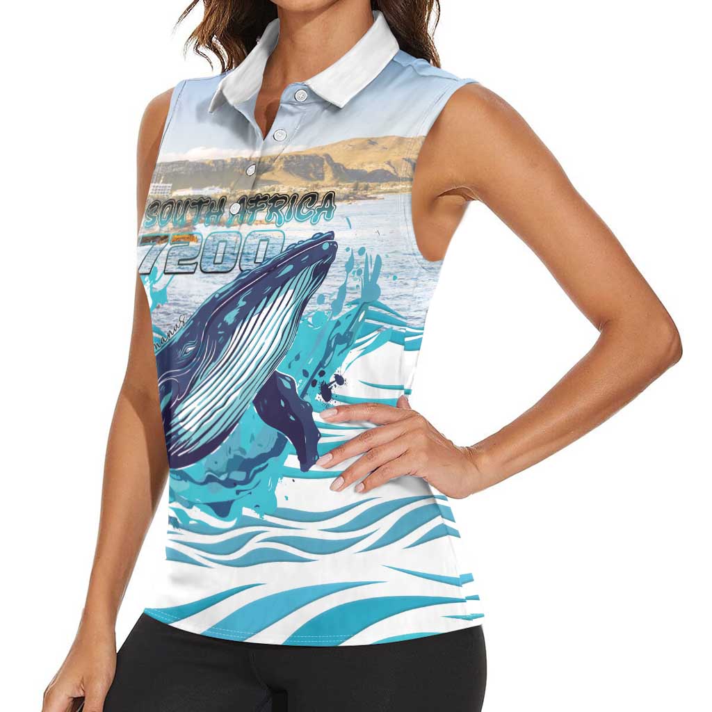 Personalized South Africa Whale Women Sleeveless Polo Shirt Hermanus Fest - Wonder Print Shop
