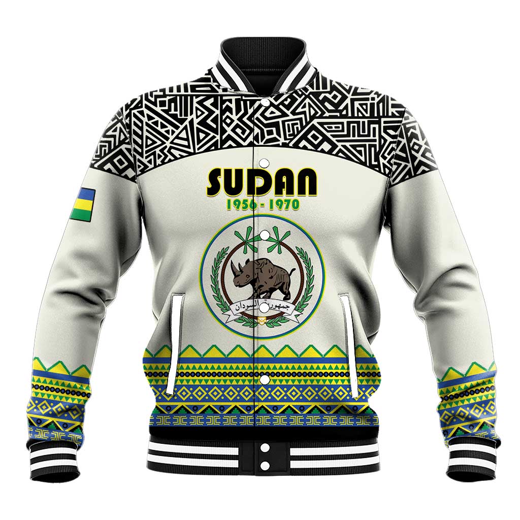 Personalized Sudan 1956-1970 Baseball Jacket With African Pattern - Wonder Print Shop