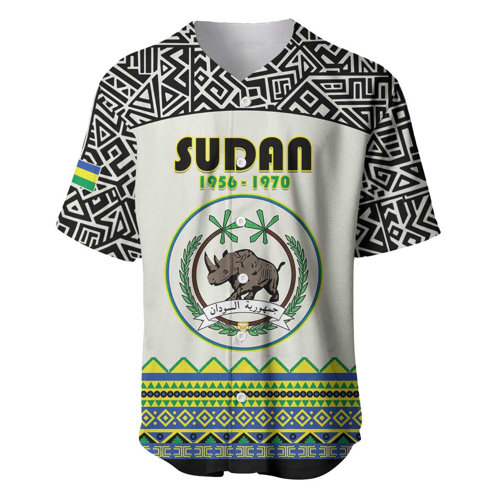 Personalized Sudan 1956-1970 Baseball Jersey With African Pattern - Wonder Print Shop