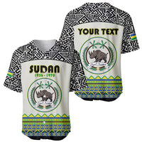 Personalized Sudan 1956-1970 Baseball Jersey With African Pattern - Wonder Print Shop