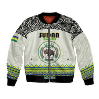Personalized Sudan 1956-1970 Bomber Jacket With African Pattern - Wonder Print Shop
