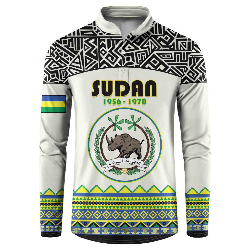 Personalized Sudan 1956-1970 Button Sweatshirt With African Pattern - Wonder Print Shop