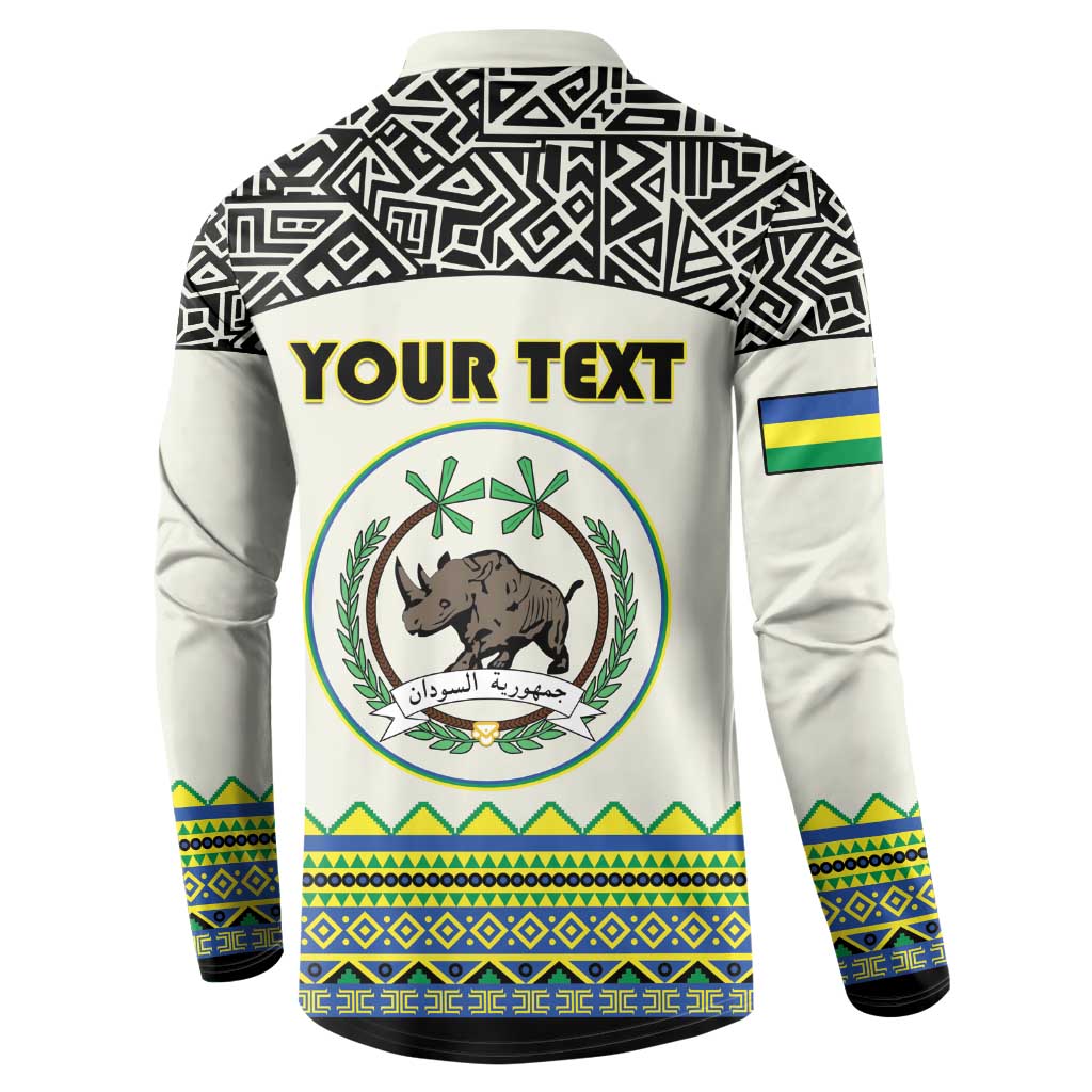 Personalized Sudan 1956-1970 Button Sweatshirt With African Pattern - Wonder Print Shop