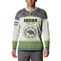 Personalized Sudan 1956-1970 Button Sweatshirt With African Pattern - Wonder Print Shop