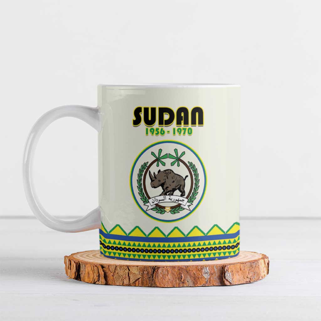 Personalized Sudan 1956-1970 Ceramic Mug With African Pattern - Wonder Print Shop