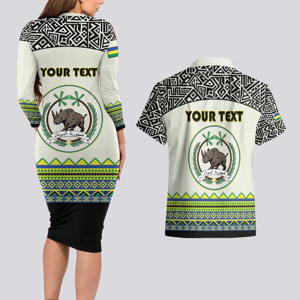 Personalized Sudan 1956-1970 Couples Matching Long Sleeve Bodycon Dress and Hawaiian Shirt With African Pattern - Wonder Print Shop