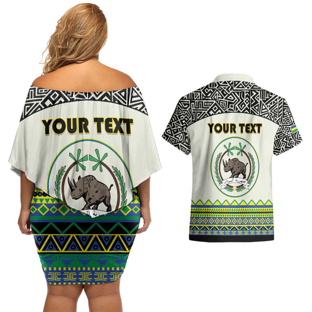 Personalized Sudan 1956-1970 Couples Matching Off Shoulder Short Dress and Hawaiian Shirt With African Pattern - Wonder Print Shop