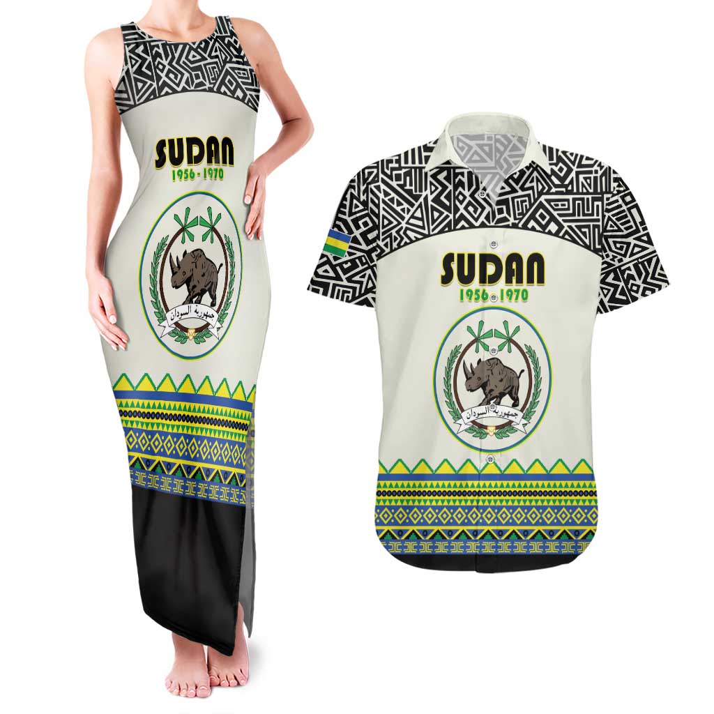 Personalized Sudan 1956-1970 Couples Matching Tank Maxi Dress and Hawaiian Shirt With African Pattern - Wonder Print Shop
